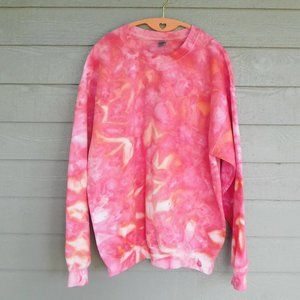 Handmade Peach & Pink Ice Tie Dye Sweatshirt - L - New